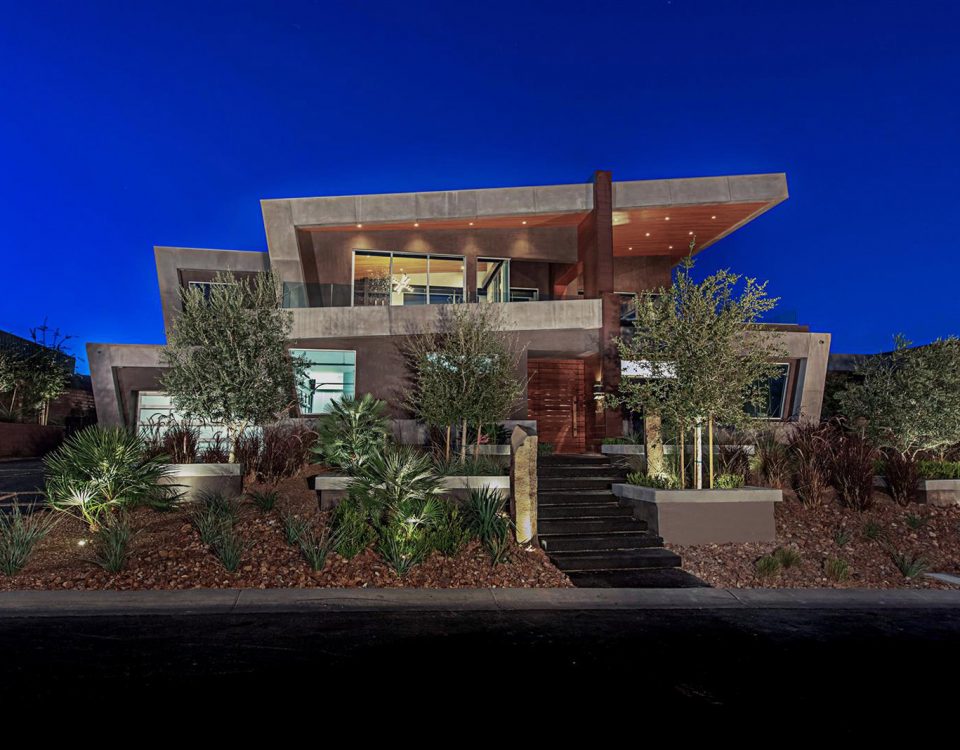 luxury custom home las vegas exterior entrance