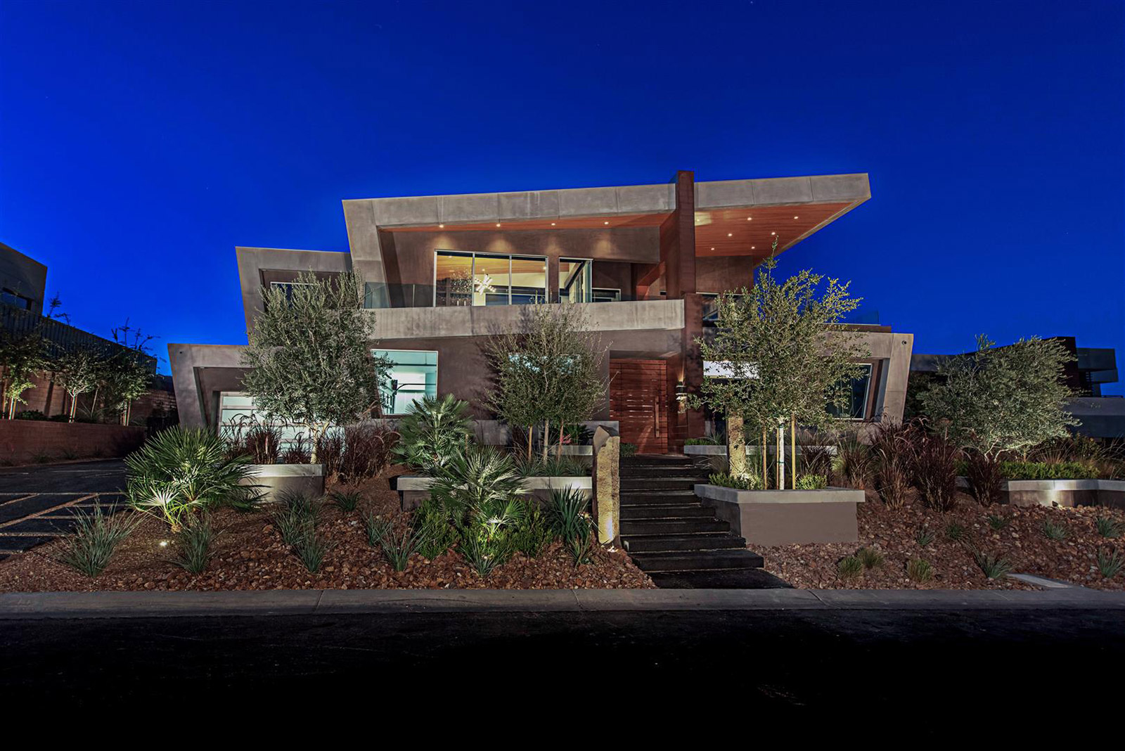 luxury custom home las vegas exterior entrance