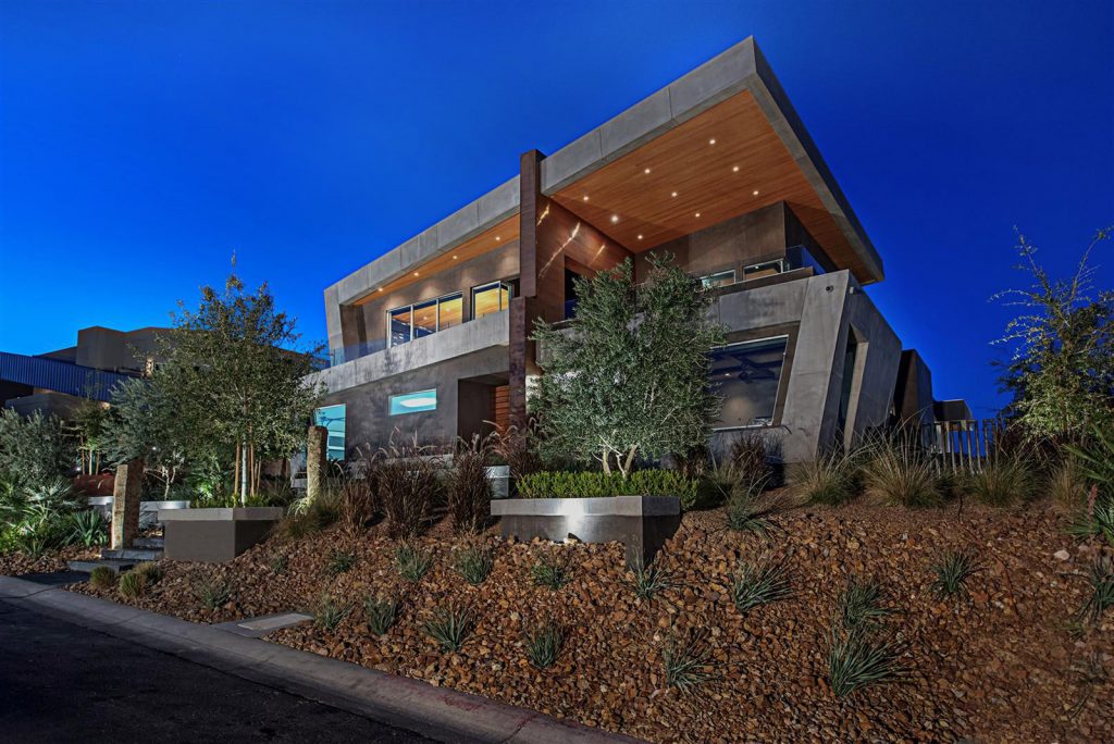 luxury custom home las vegas exterior entrance