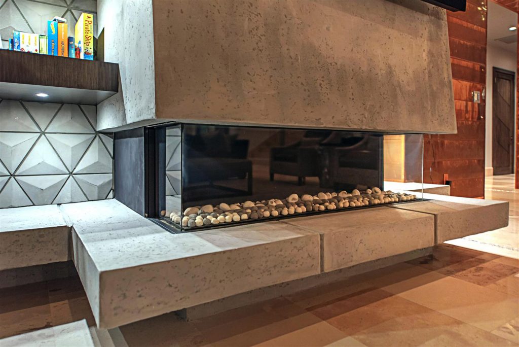 luxury custom home las vegas interior fireplace