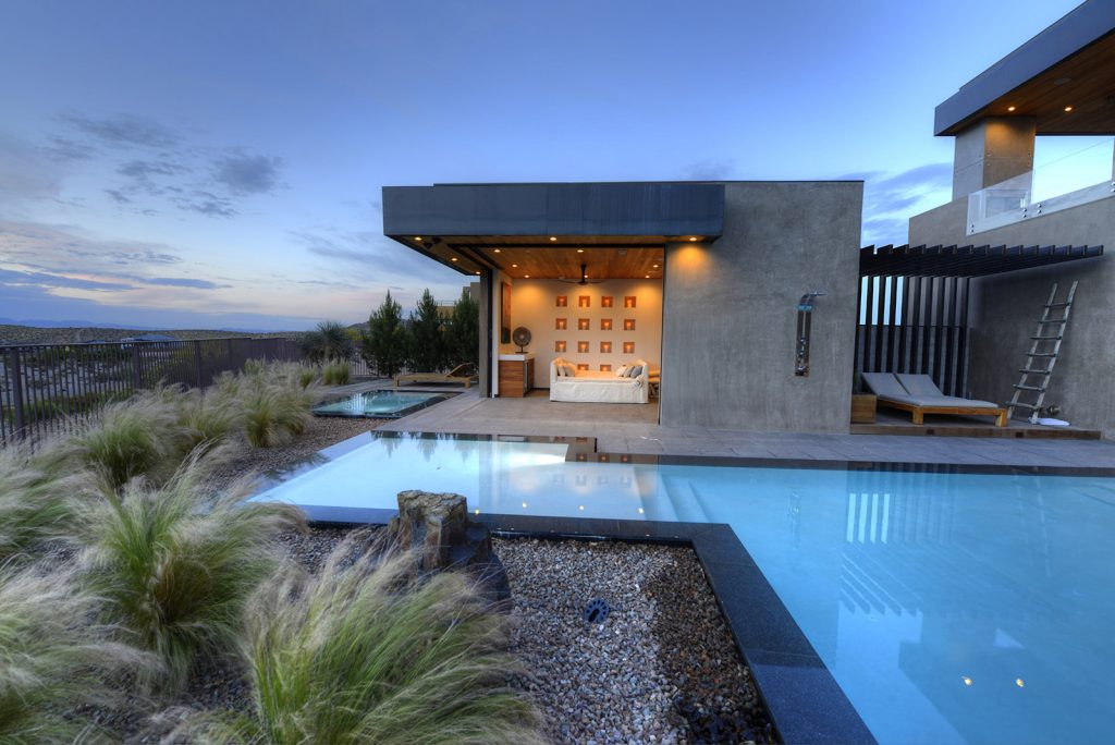 luxury custom home las vegas exterior backyard pool