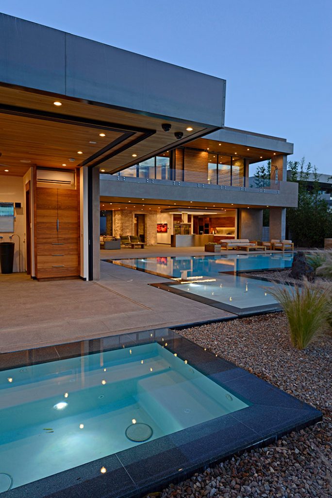 luxury custom home las vegas exterior backyard pool
