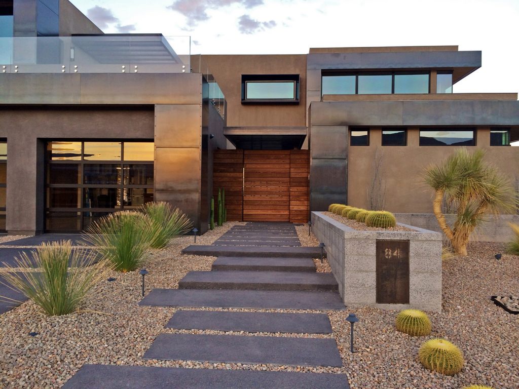 luxury custom home las vegas exterior entryway