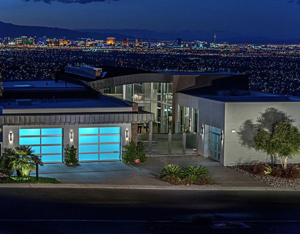 luxury custom home las vegas exterior front view