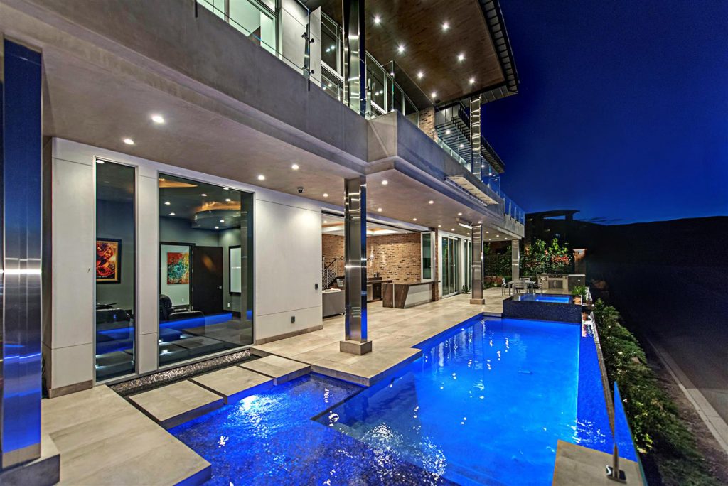 luxury custom home las vegas exterior pool