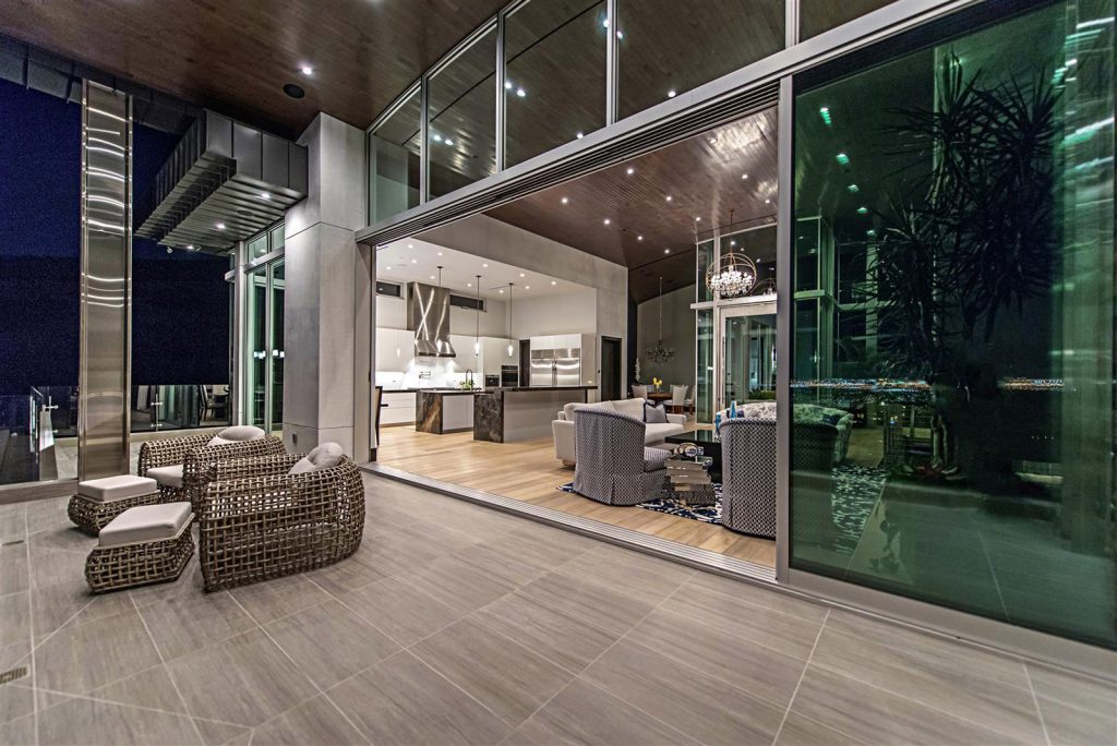 luxury custom home las vegas exterior kitchen view
