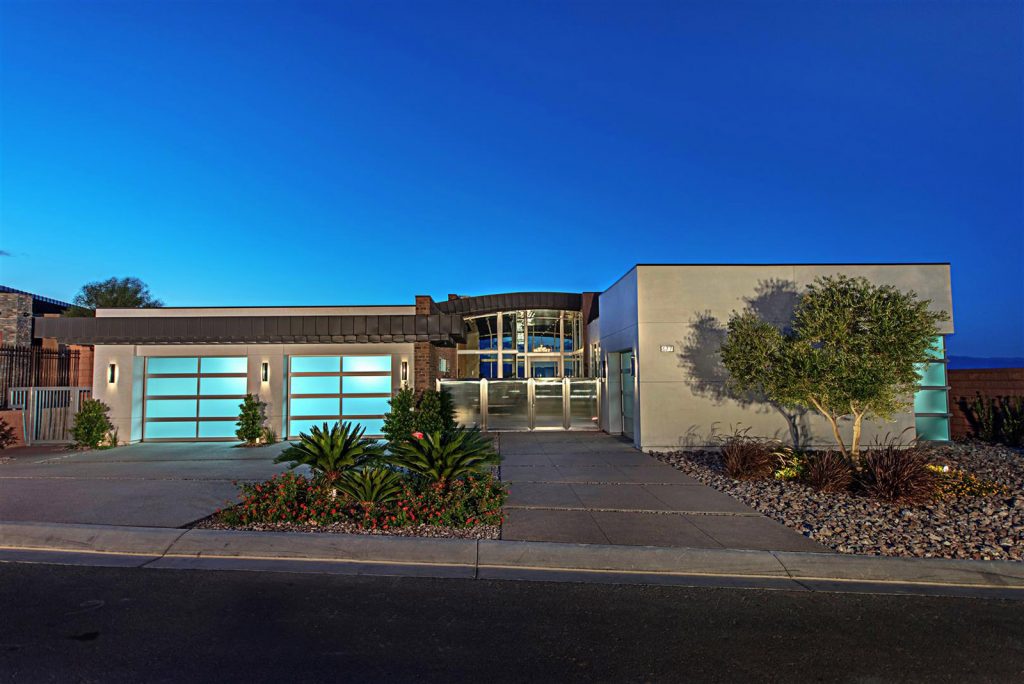 luxury custom home las vegas exterior front