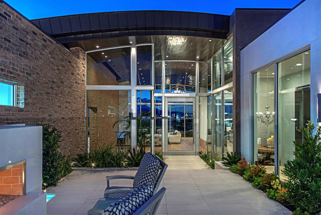 luxury custom home las vegas exterior entryway