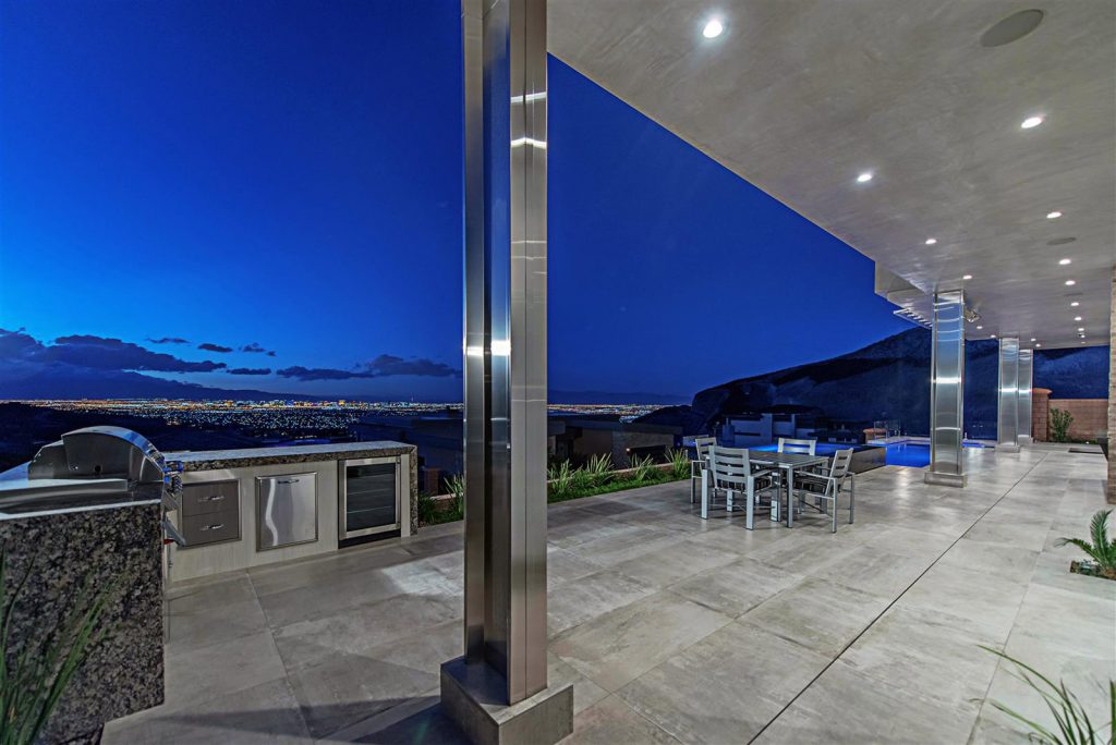 luxury custom home las vegas exterior backyard