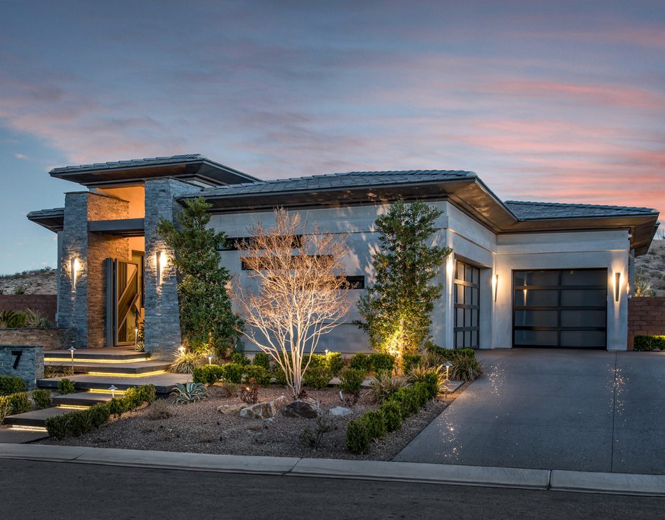 custom luxury las vegas home exterior entrance