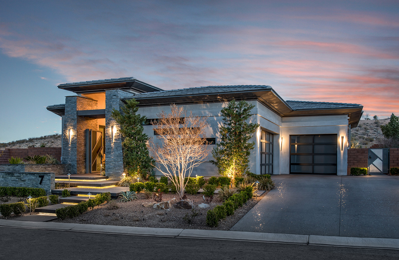 custom luxury las vegas home exterior entrance