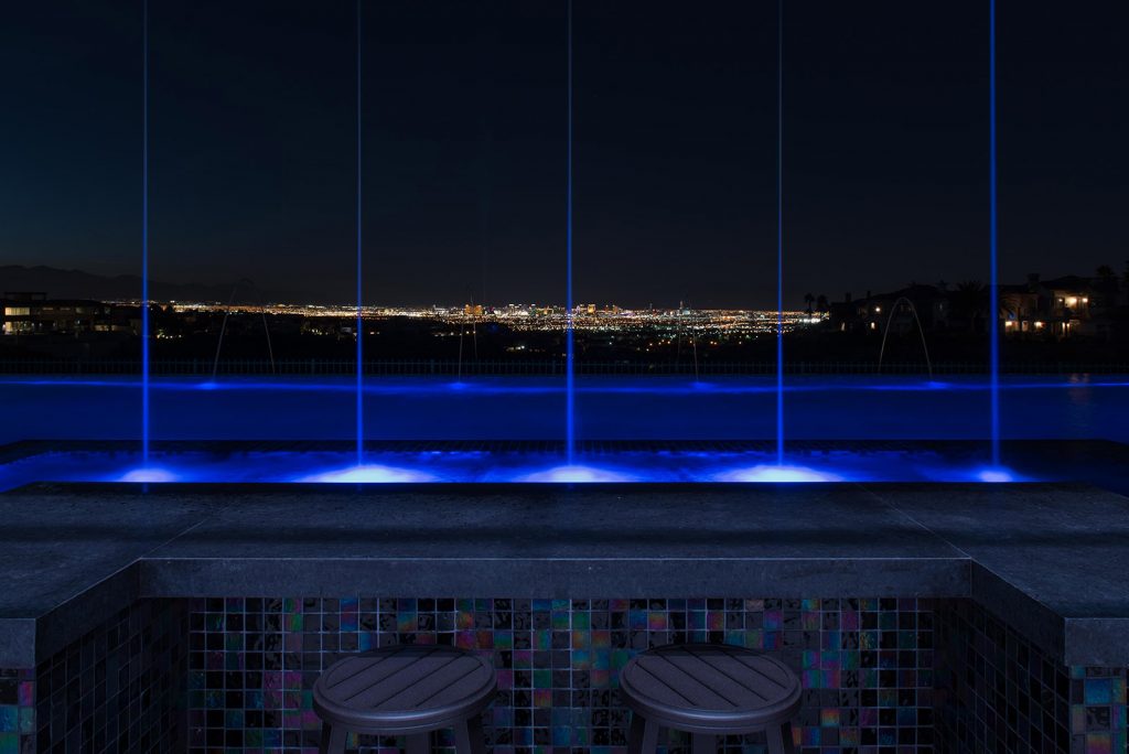 custom luxury las vegas home night view
