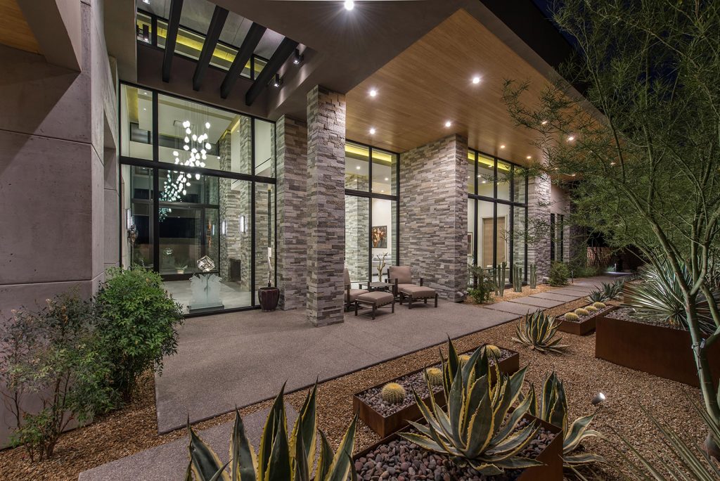 luxury custom home las vegas exterior backyard
