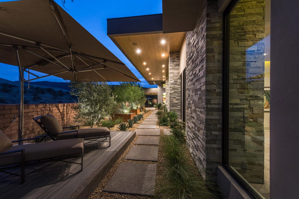 luxury custom home las vegas exterior backyard