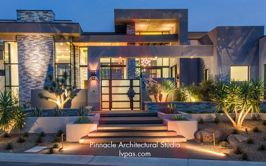luxury custom home las vegas exterior front view