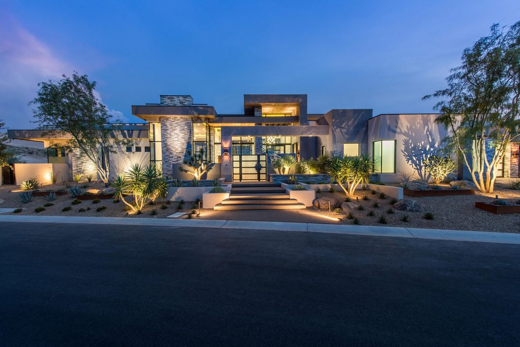 luxury custom home las vegas exterior front view