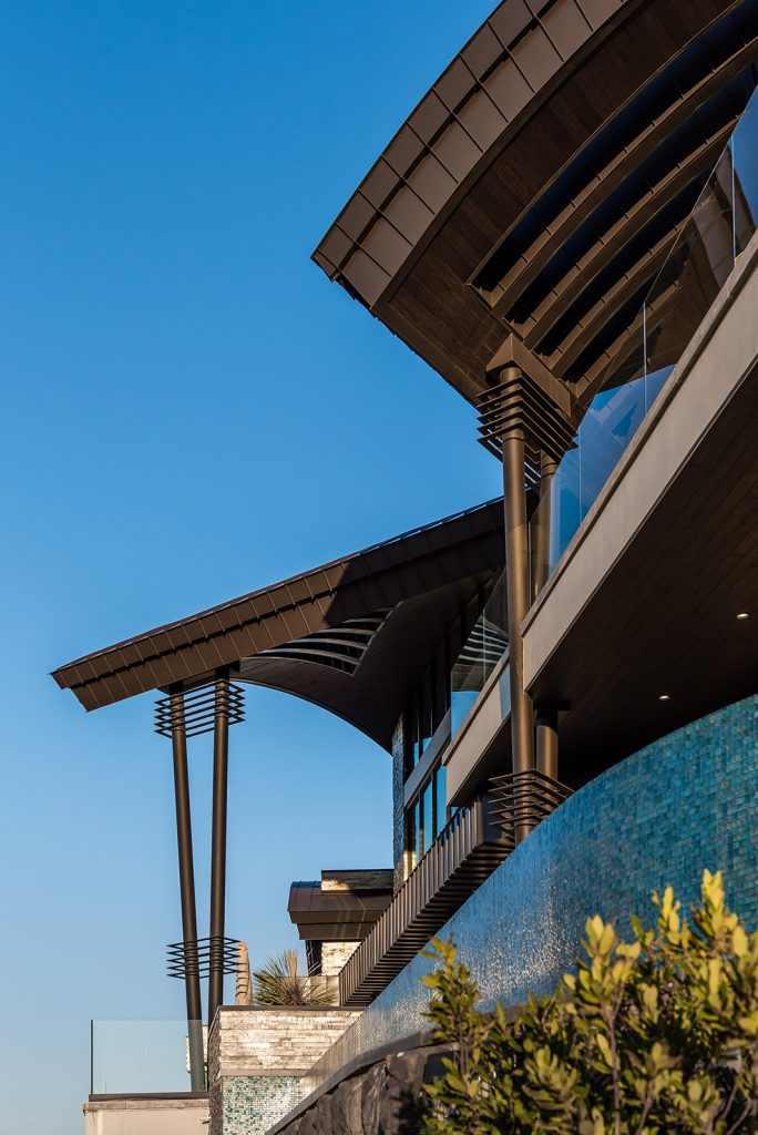 custom home las vegas exterior balcony