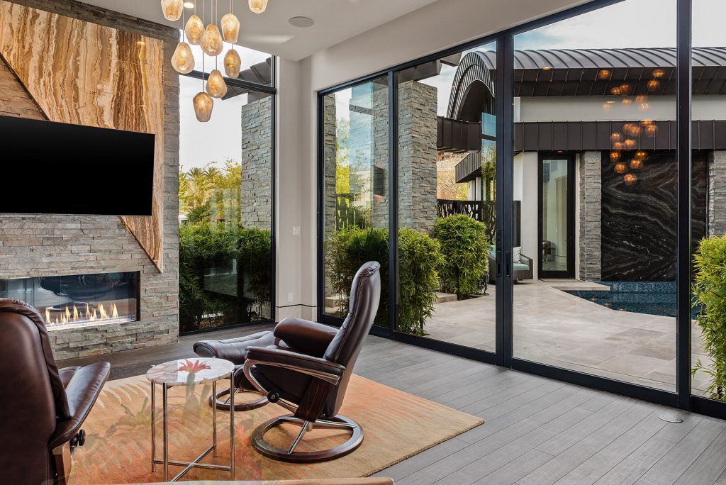 custom home las vegas interior living room