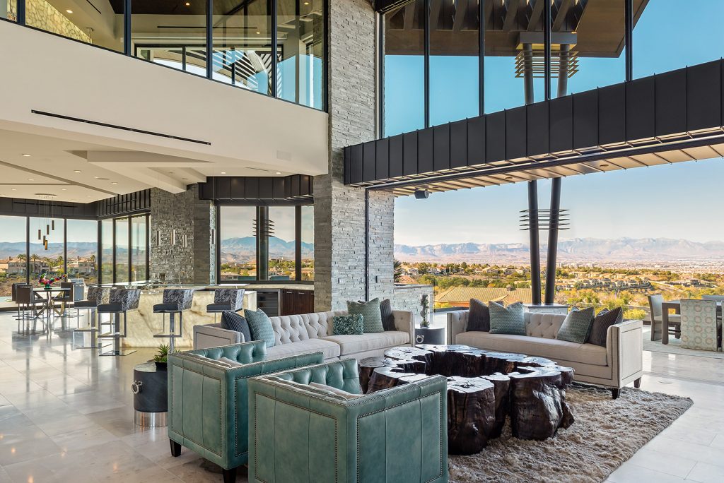 custom home las vegas interior living room