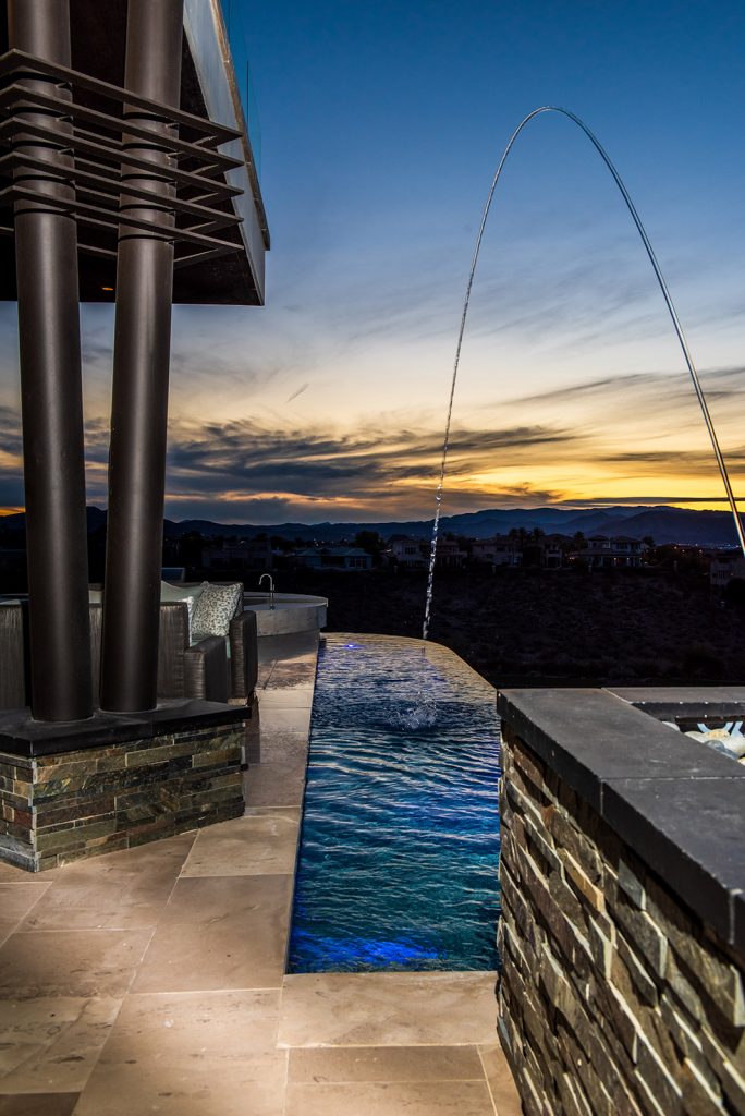 custom home las vegas night