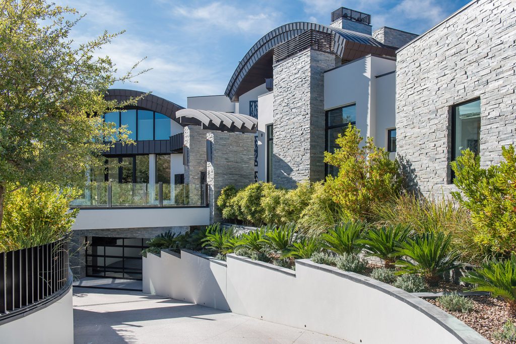 custom home las vegas exterior entryway