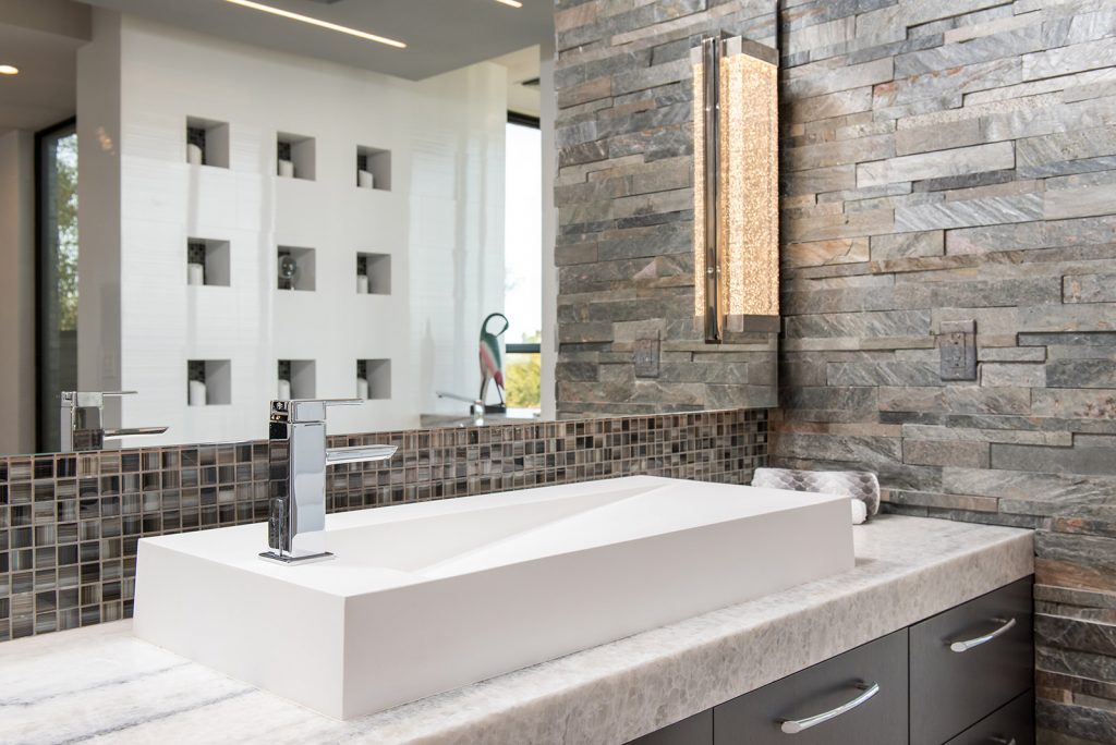 custom home marble sink