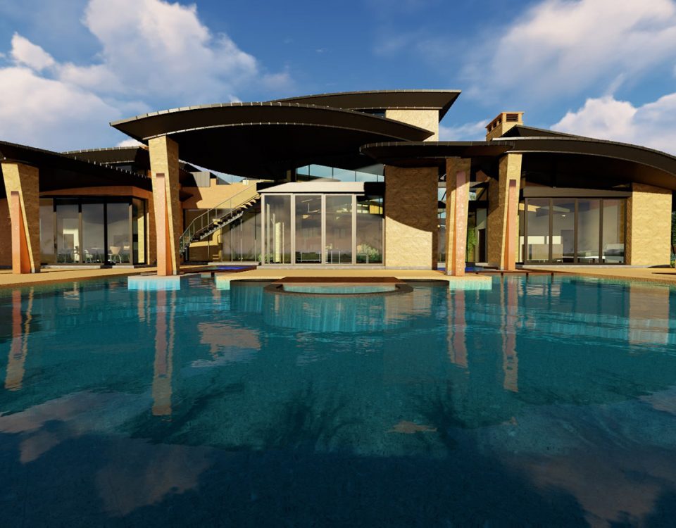 custom luxury las vegas home exterior backyard pool