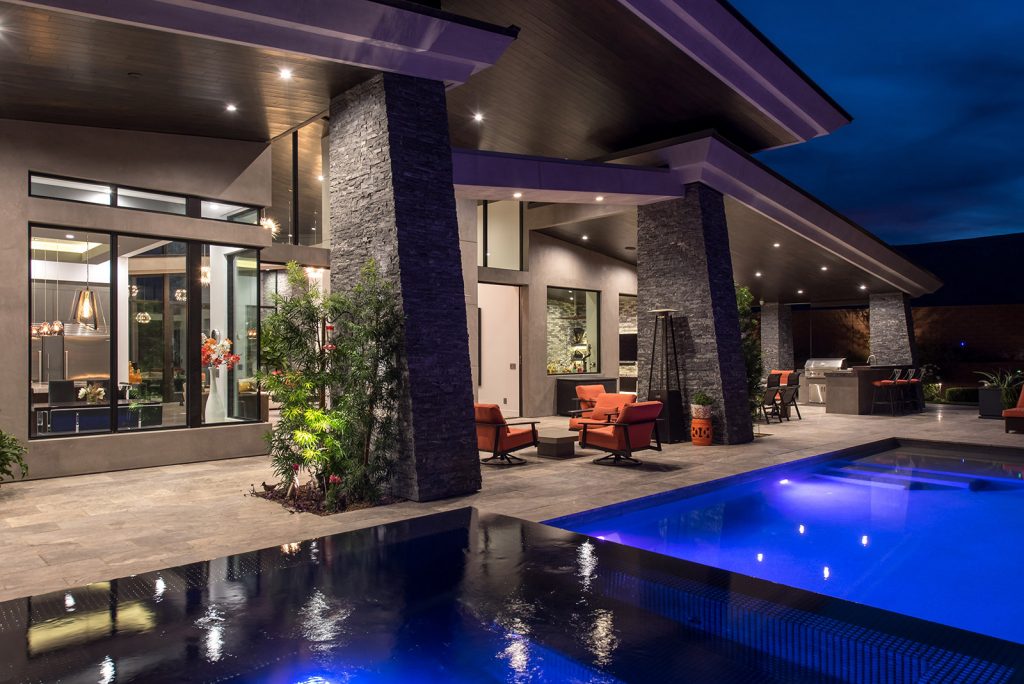custom home las vegas backyard pool